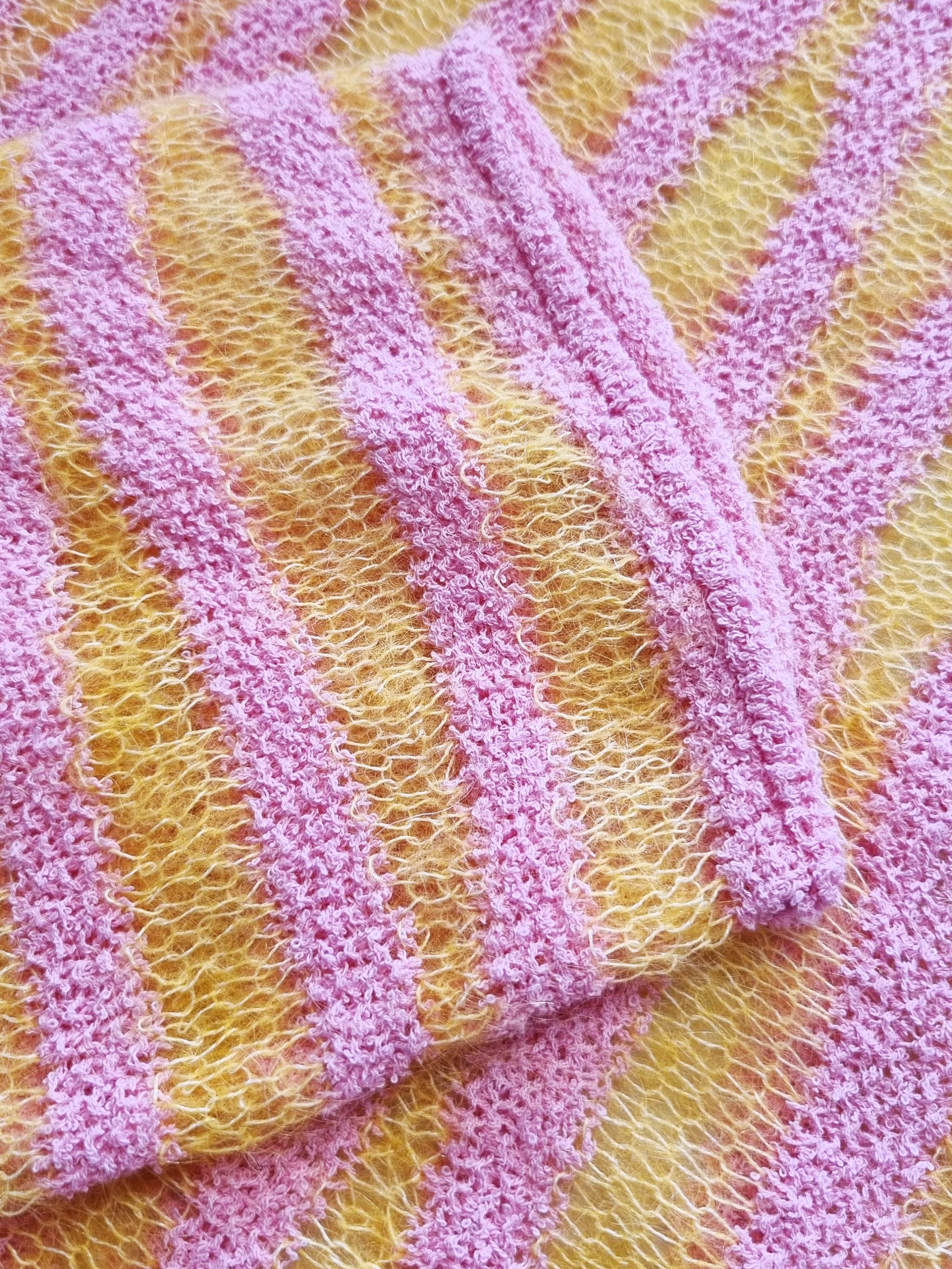 Oversize Strickpullover Mohair Baumwollmix gestreift - DanaC