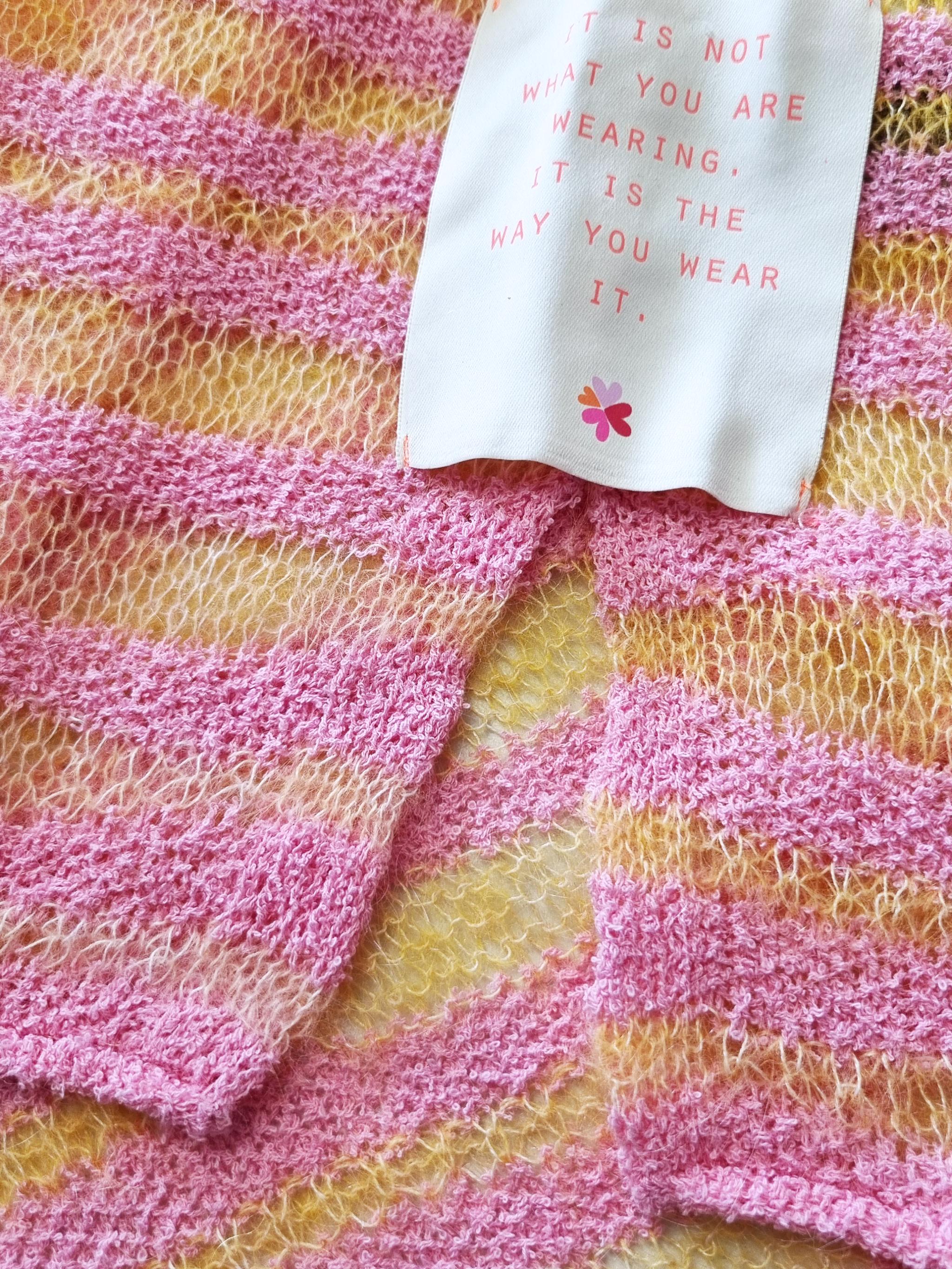 Oversize Strickpullover Mohair Baumwollmix gestreift - DanaC