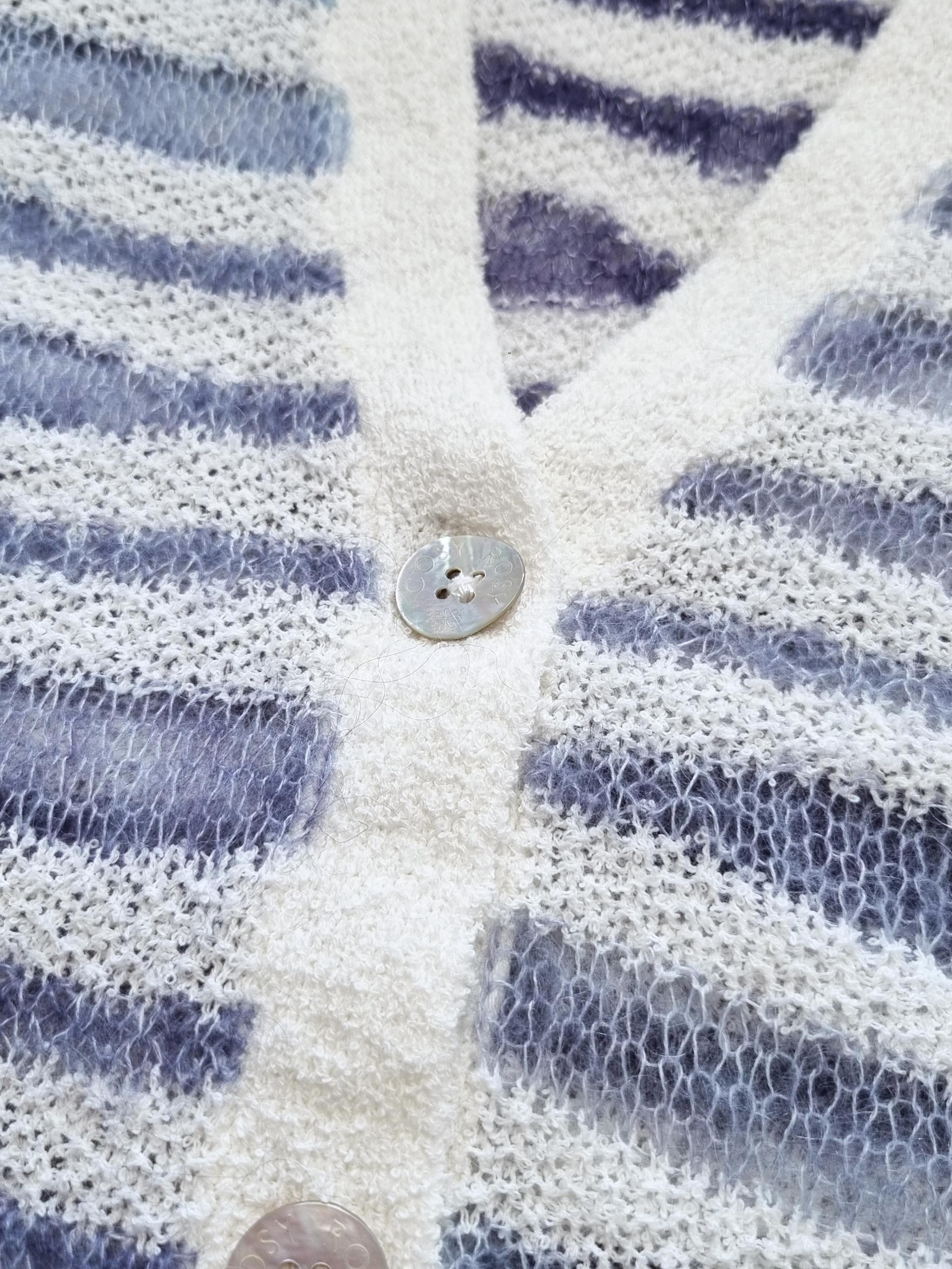 Oversize Cardigan Mohair Baumwollmix gestreift - DeltaC