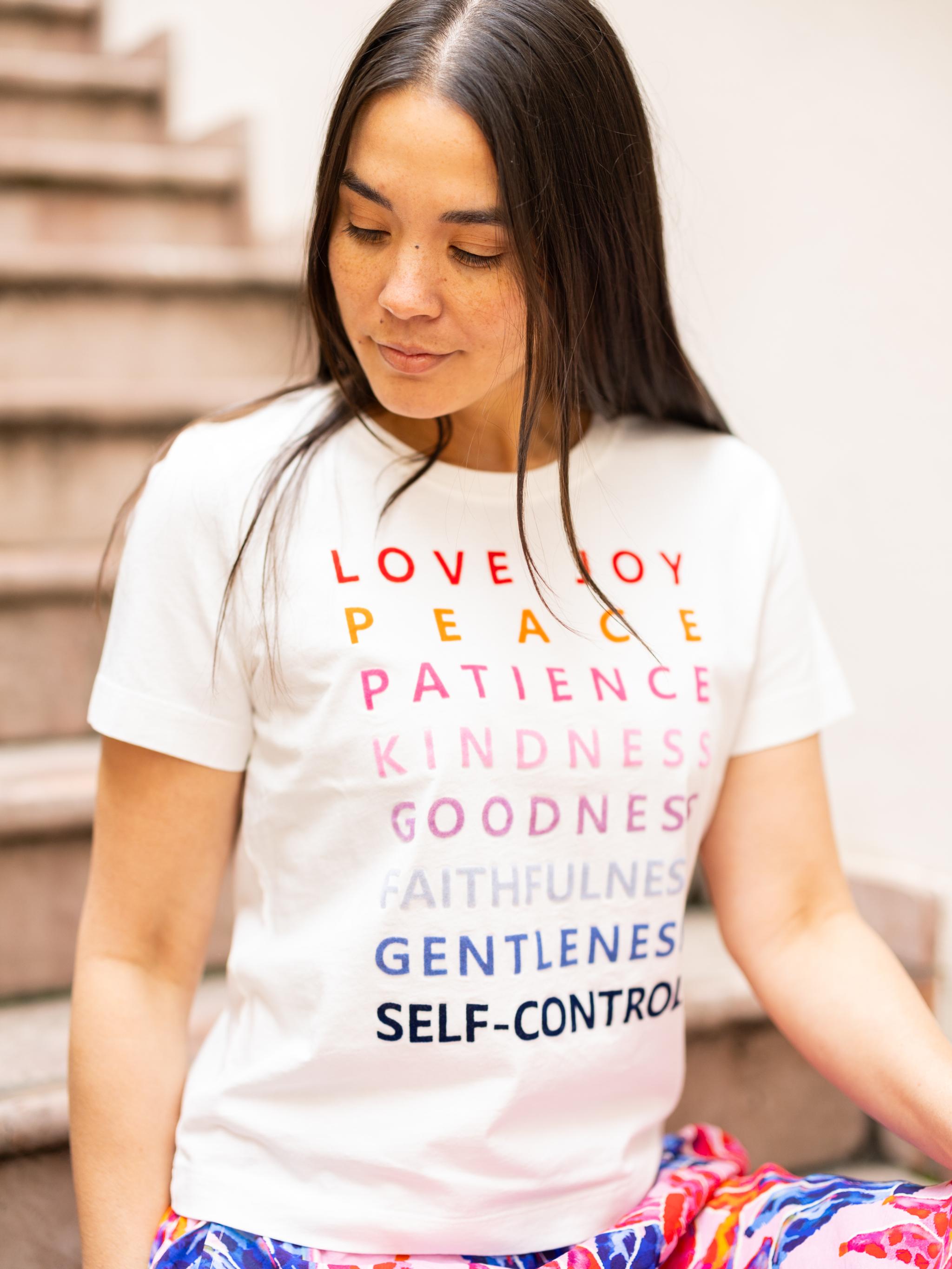 Tshirt mit Statement Flockprint