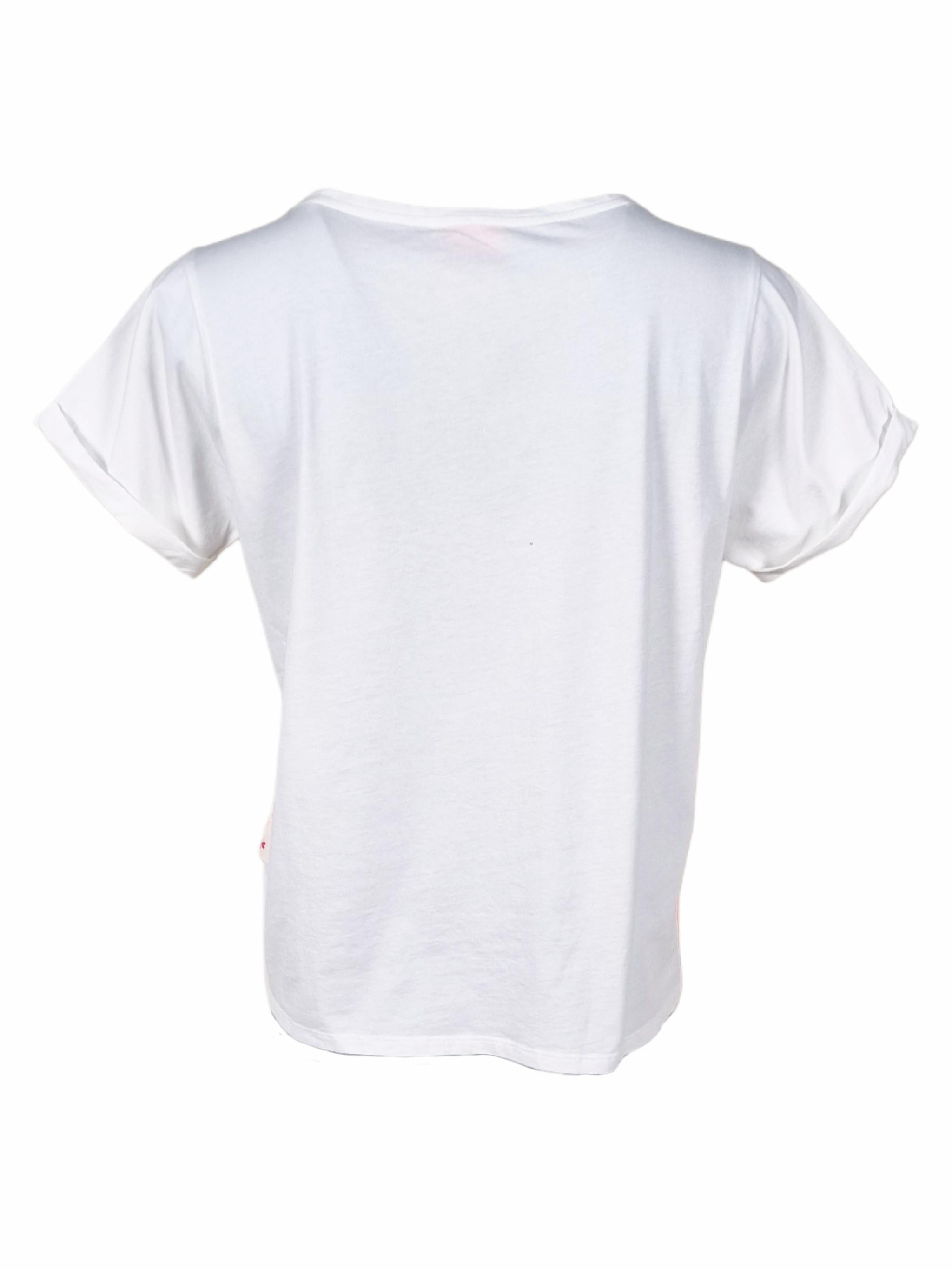Damen TShirt mit Flockprint/ Mesh Applikation - PamelaC