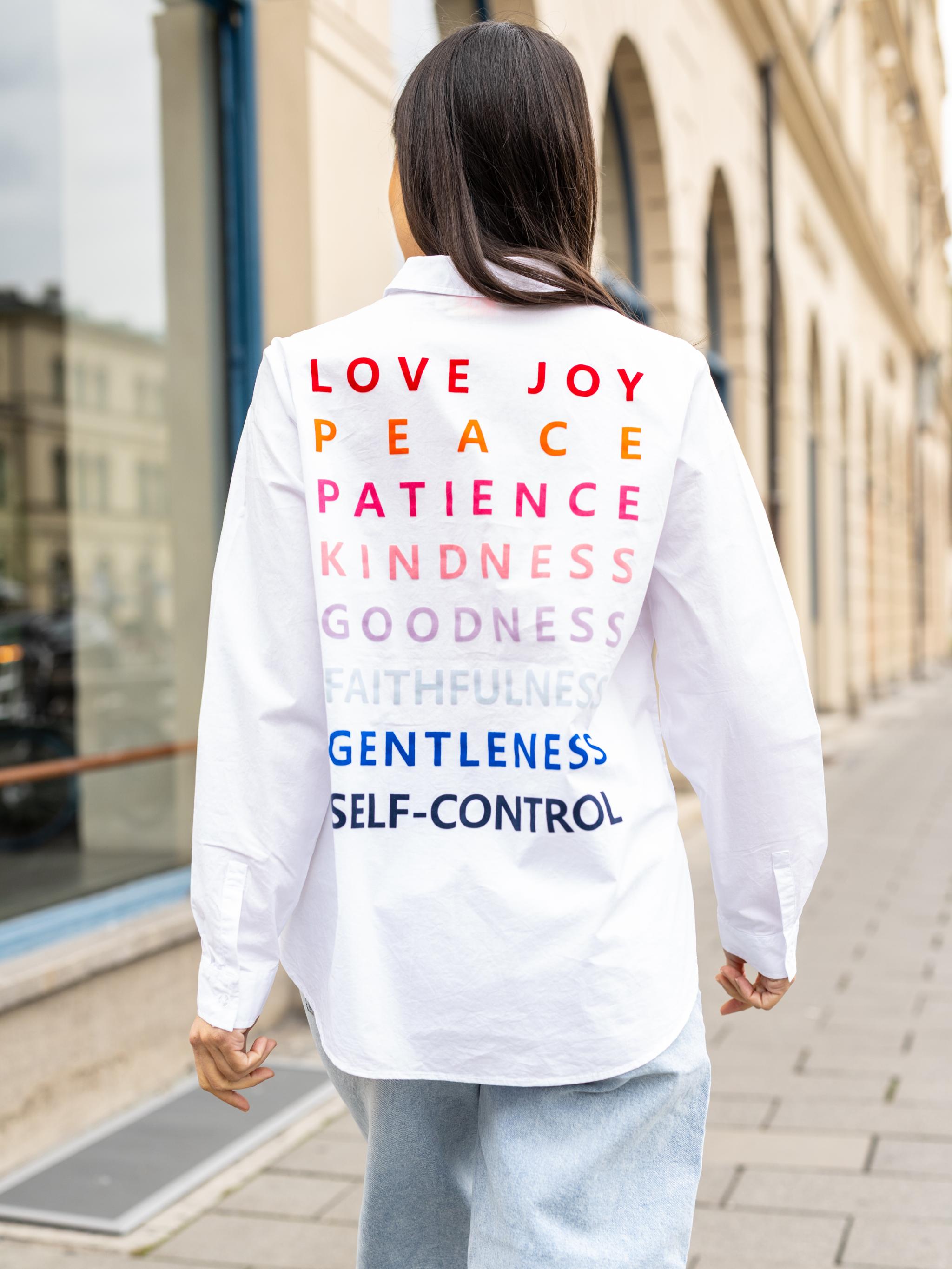 Bluse mit Statement Flockprint