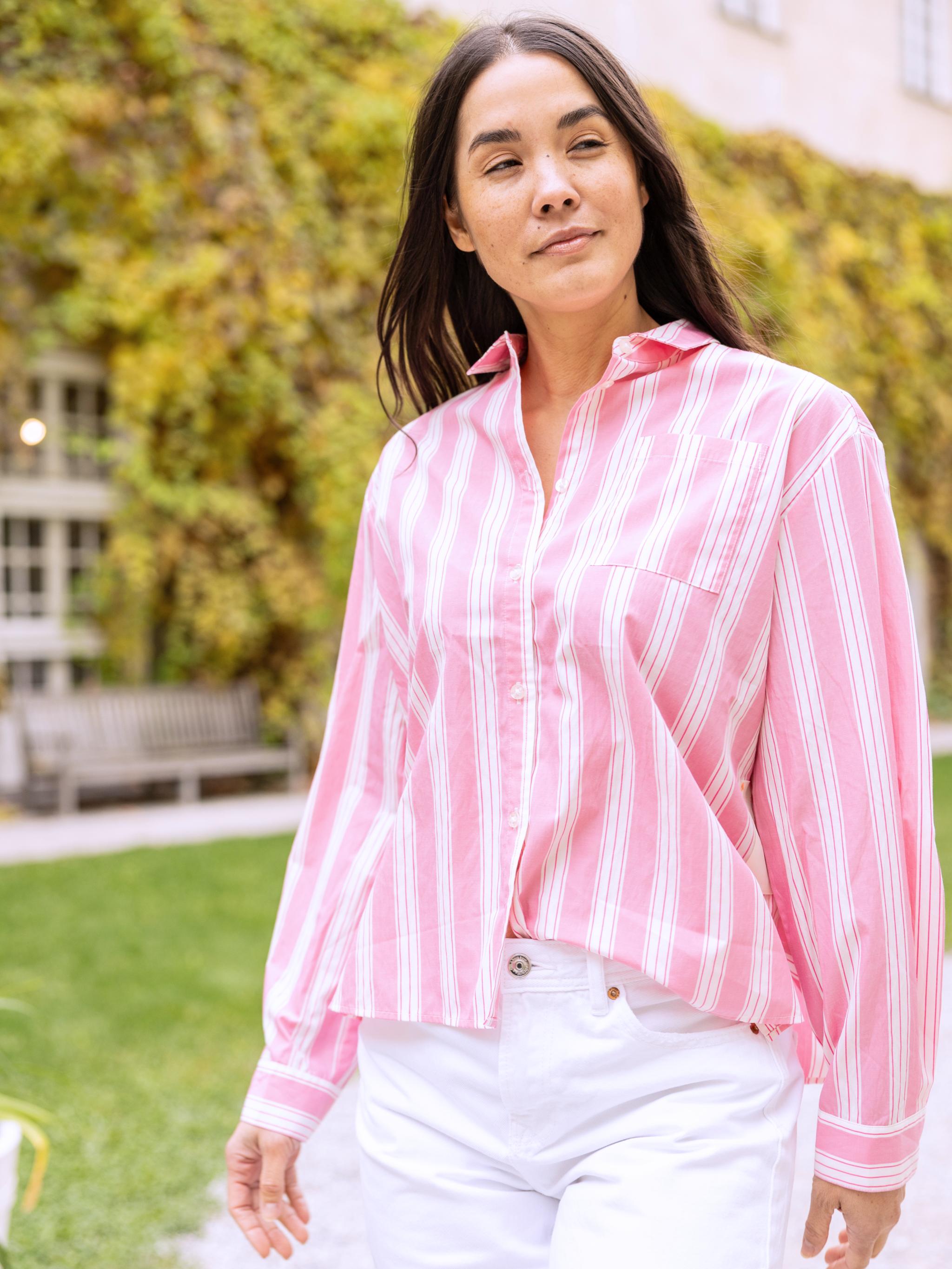 Damen Bluse gestreift mit Sonnen Stickerei - GraceC