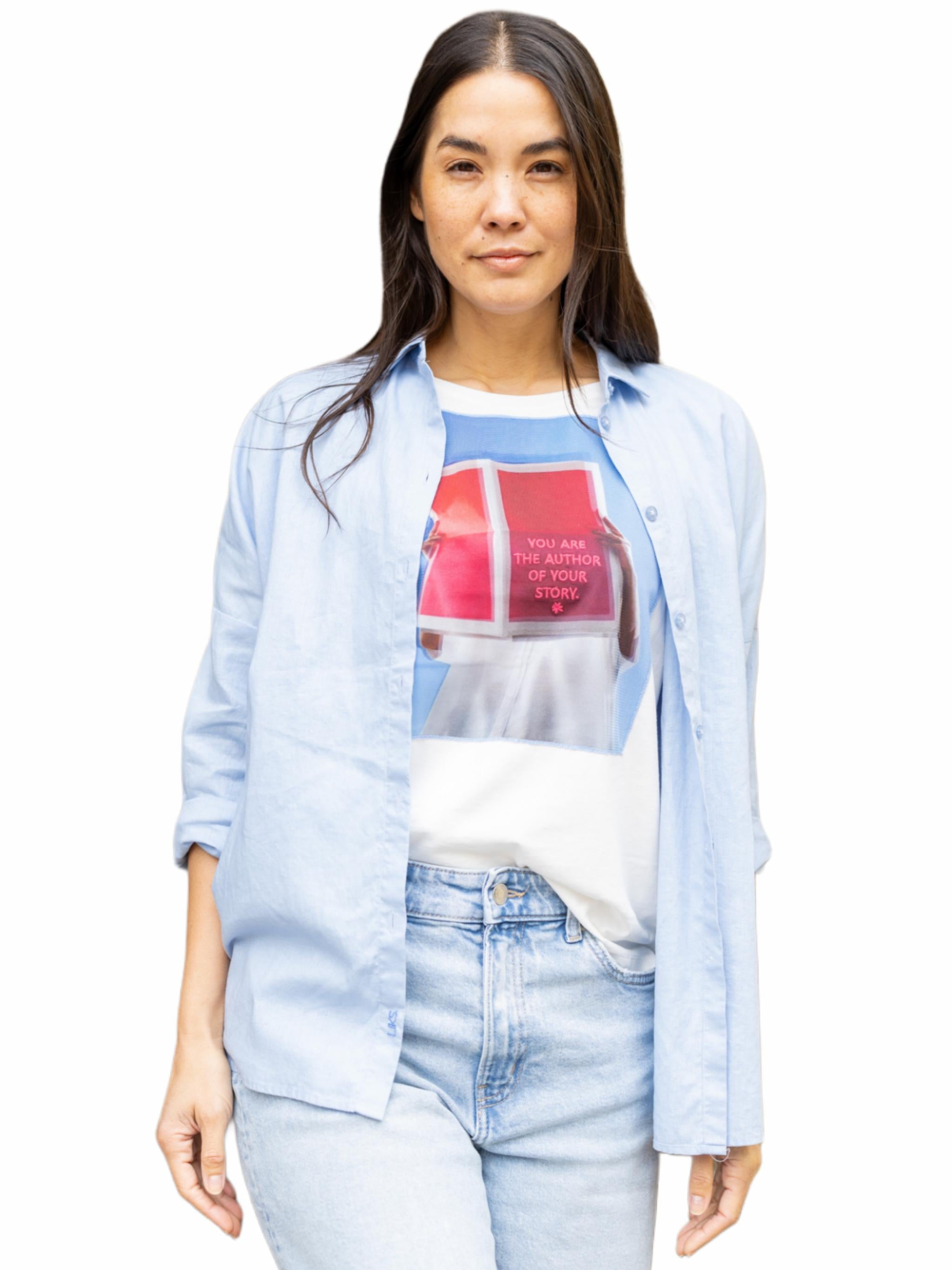Damen Bluse aus Leinen - Baumwolle - GloriaC