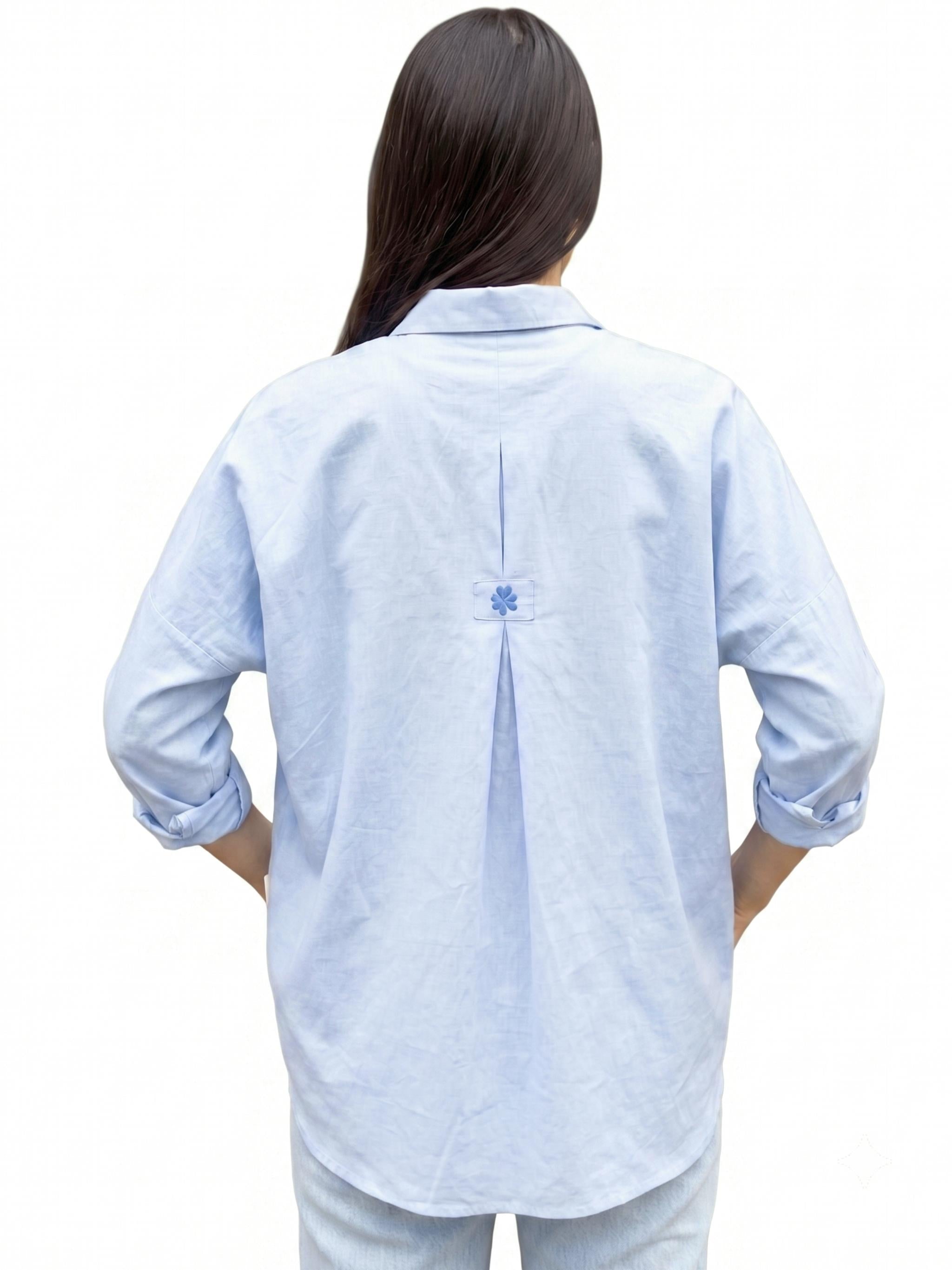 Damen Bluse aus Leinen - Baumwolle - GloriaC