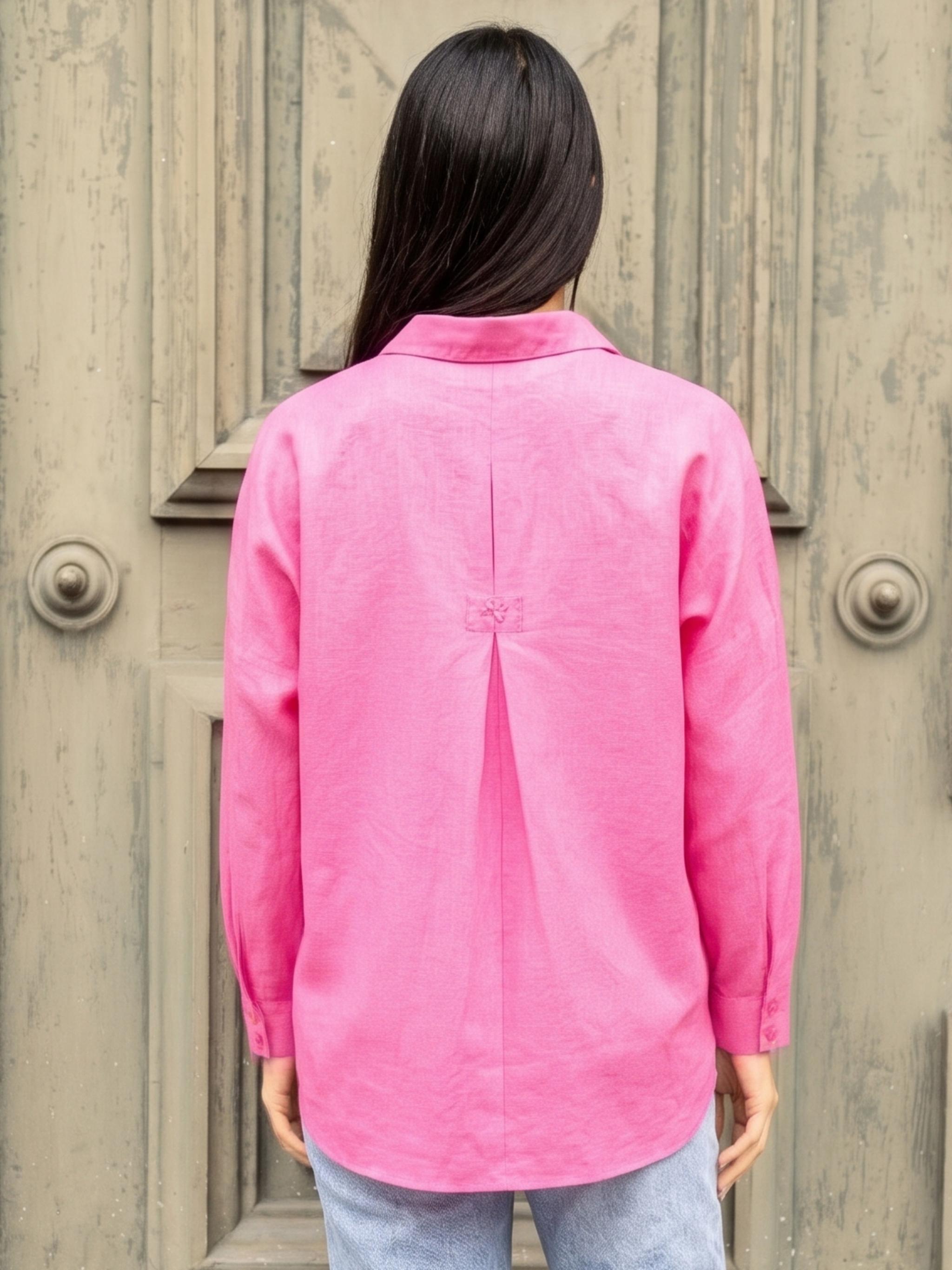Damen Bluse aus Leinen - Baumwolle - GloriaC