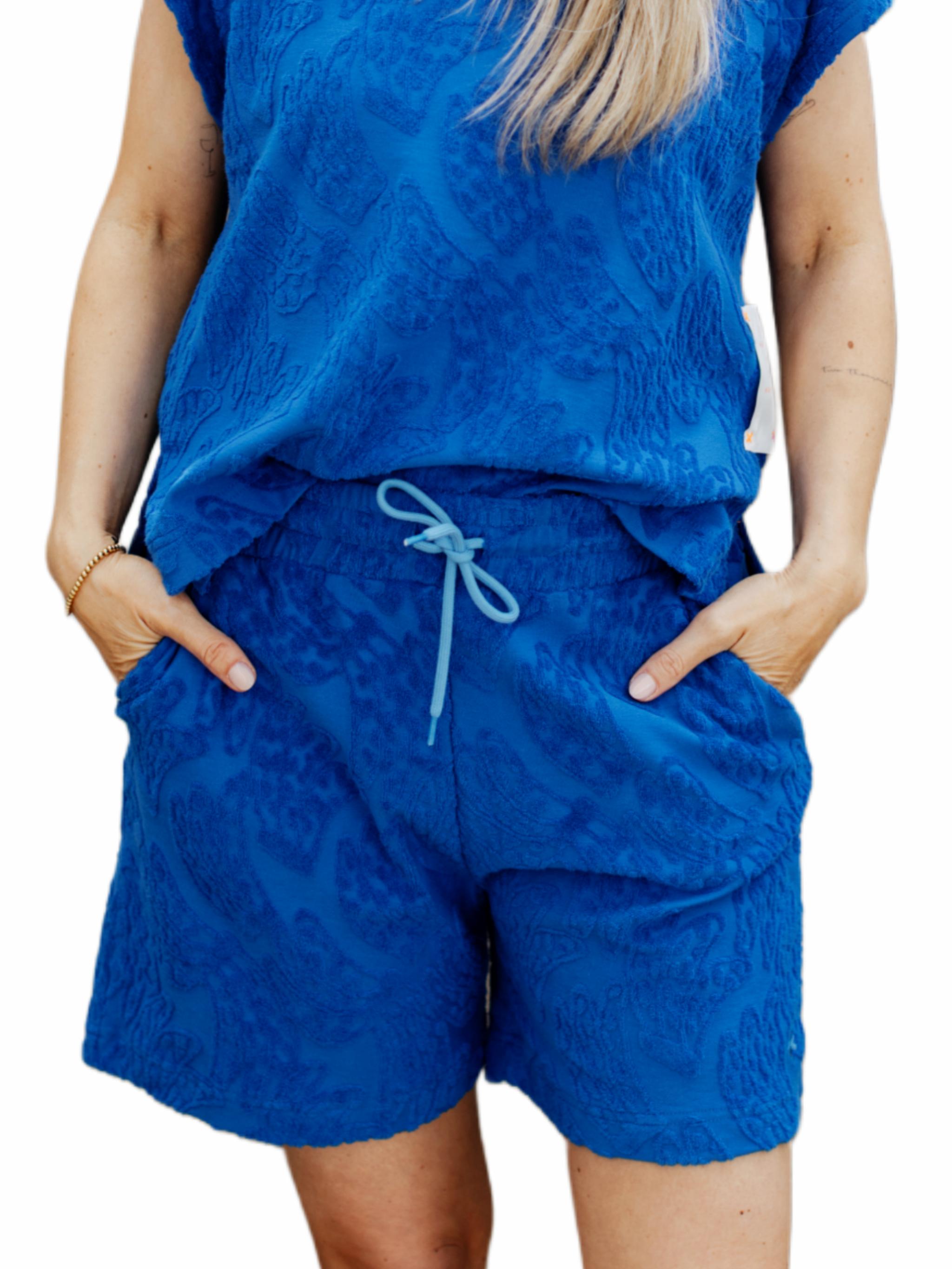 Damen Shorts mit Frottee Jacquard - SaskiaC
