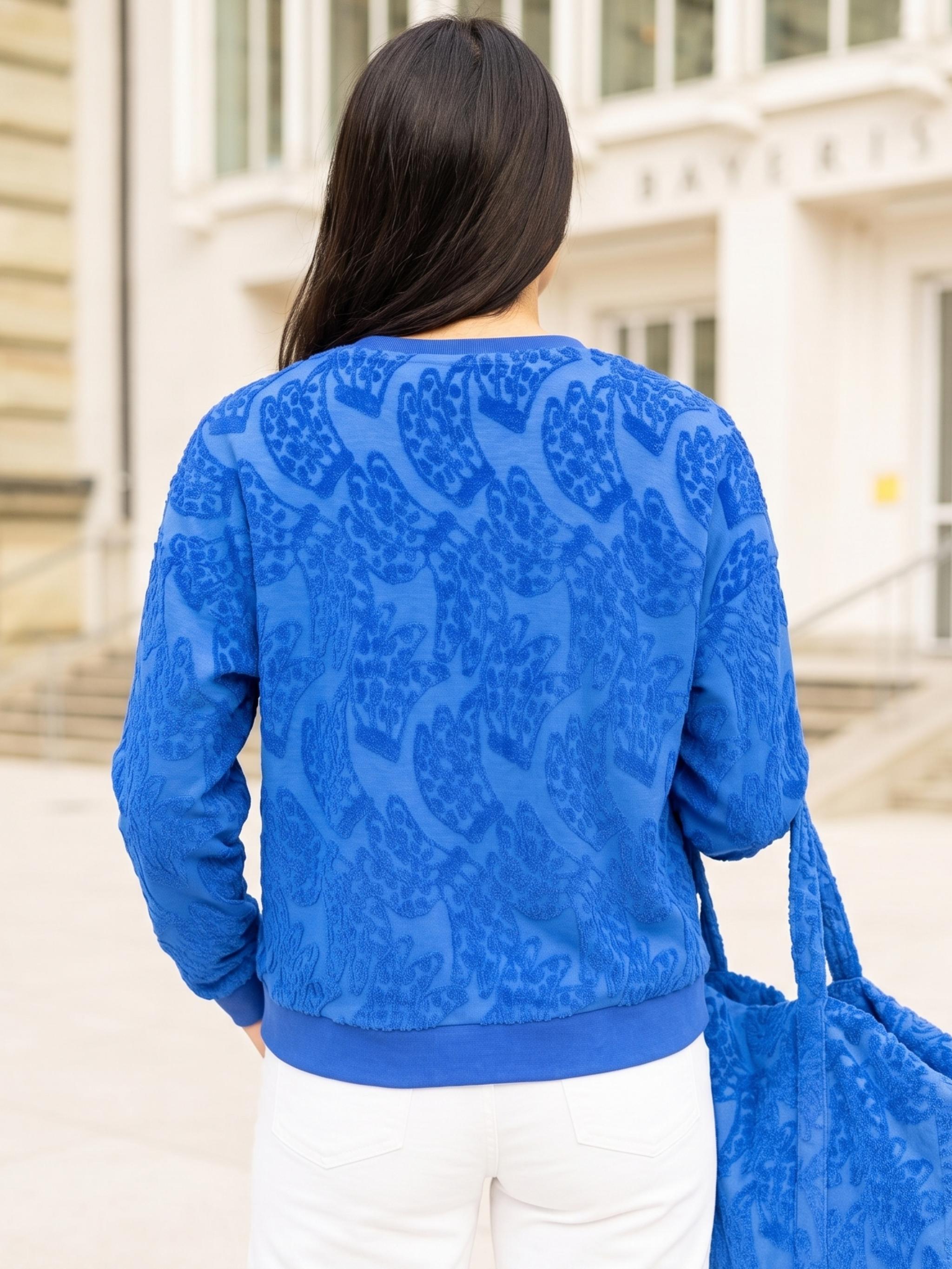 Damen Sweatshirt mit Frottee Jacquard - SelinaC