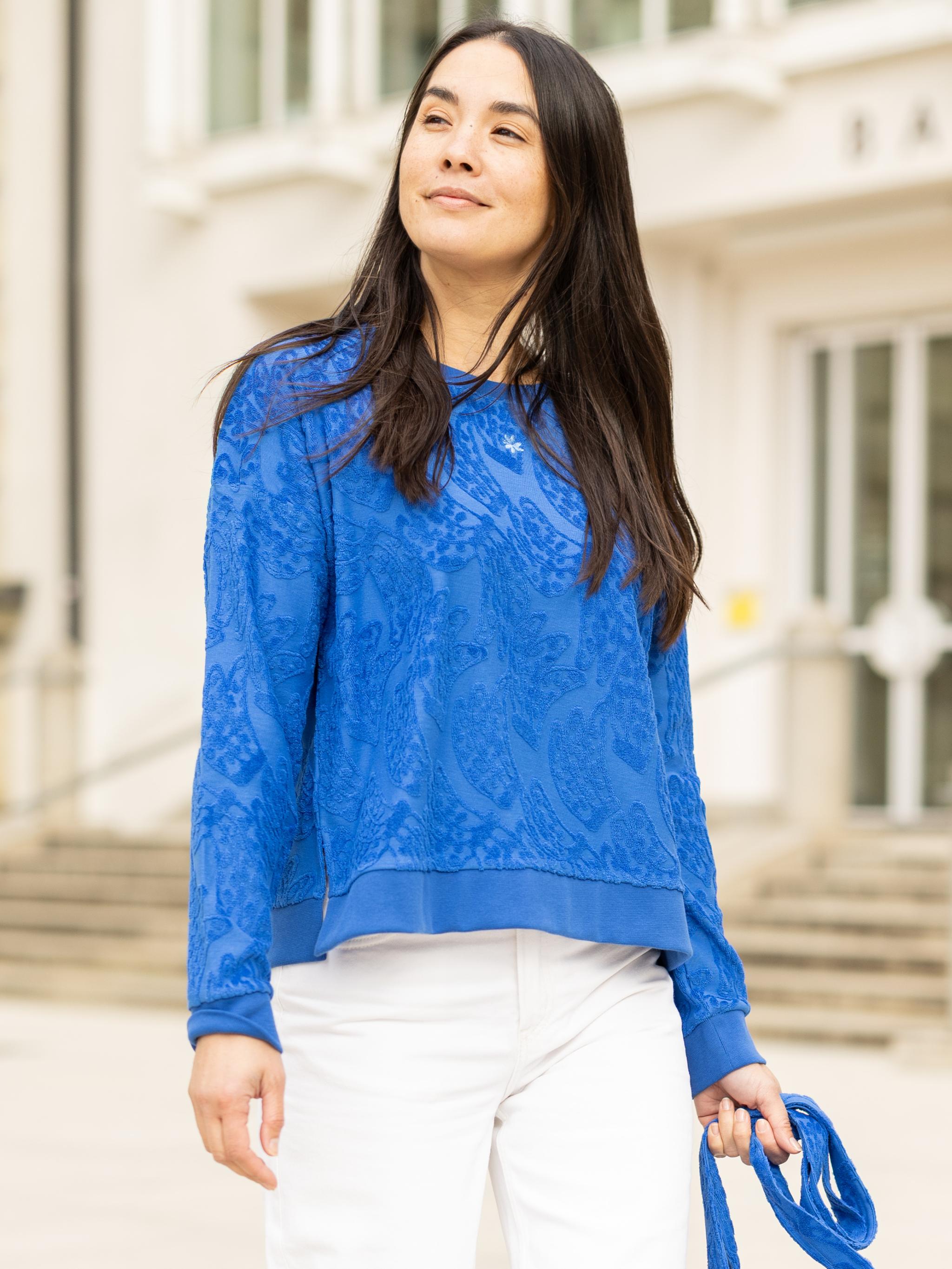 Damen Sweatshirt mit Frottee Jacquard - SelinaC