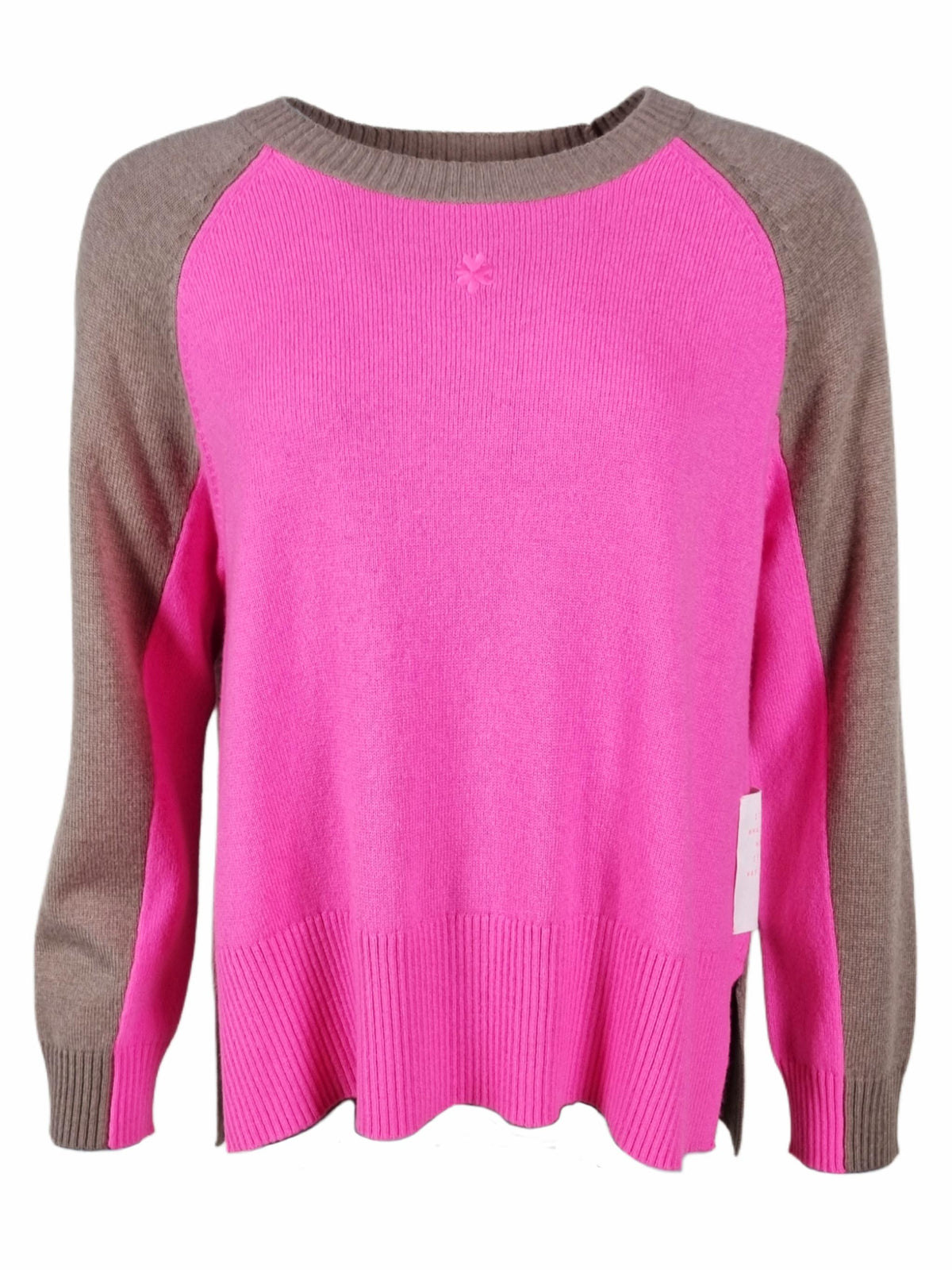 Damen Strickpullover mit color blocking Wolle-Kaschmir Mischung - AllyC