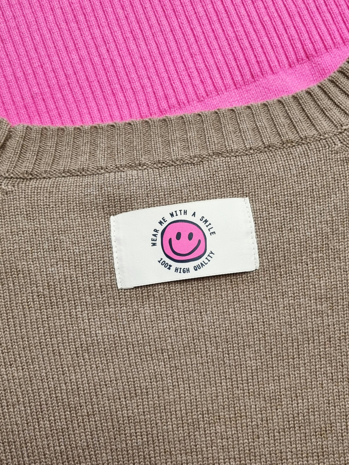 Damen Strickpullover mit color blocking Wolle-Kaschmir Mischung - AllyC