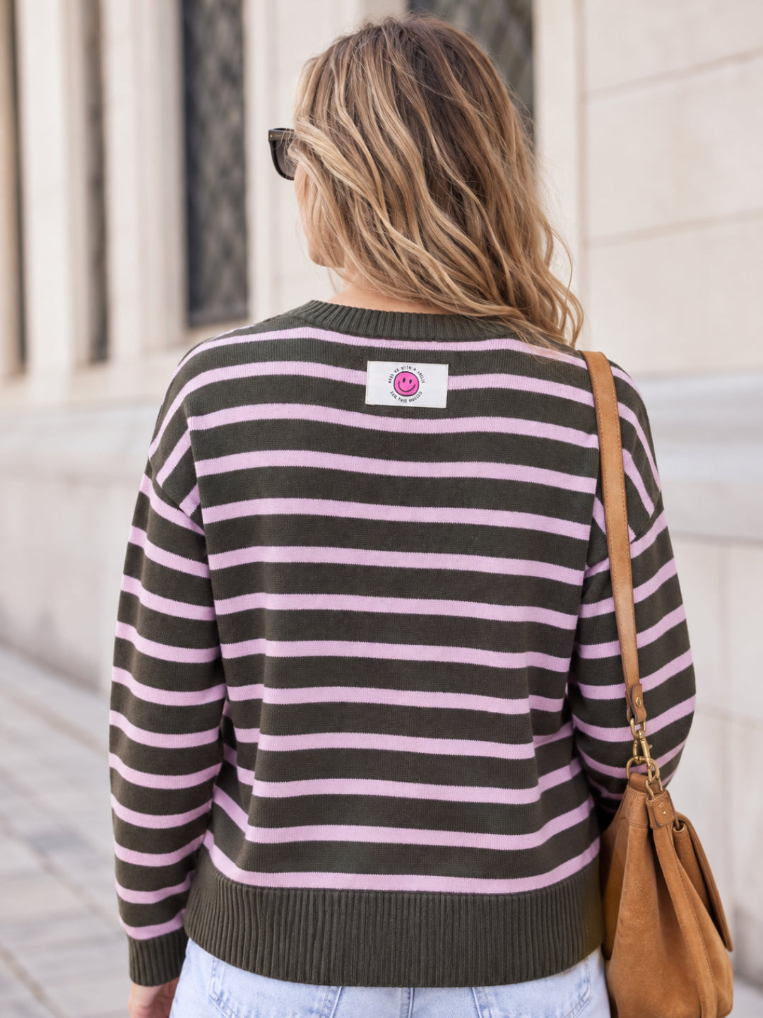 Damen Strickpullover gestreift aus Baumwoll-Kaschmir Mischung - DuaC