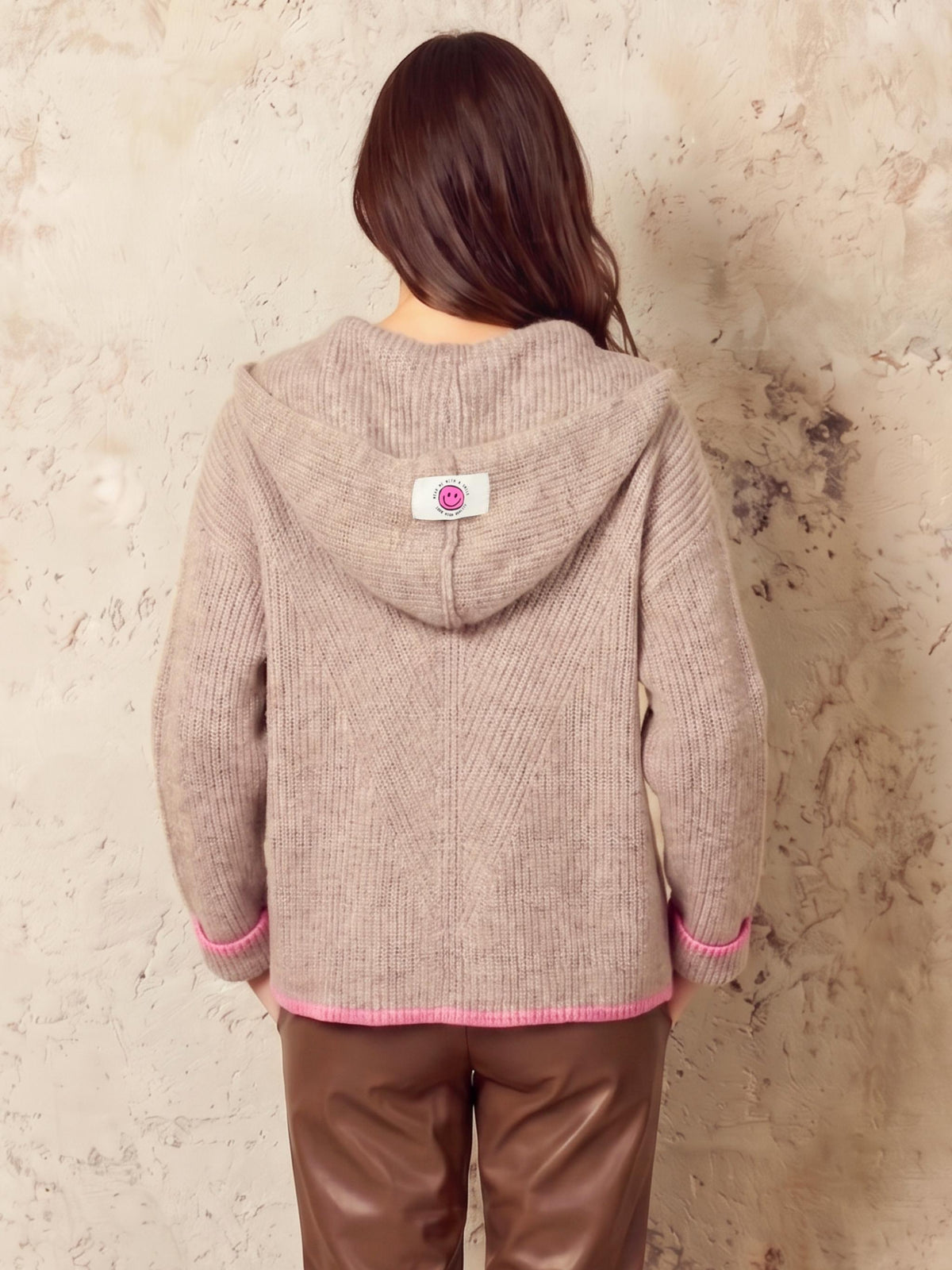 Damen Strickjacke mit Kapuze aus Woll-Alpaca Mischung - AdaC
