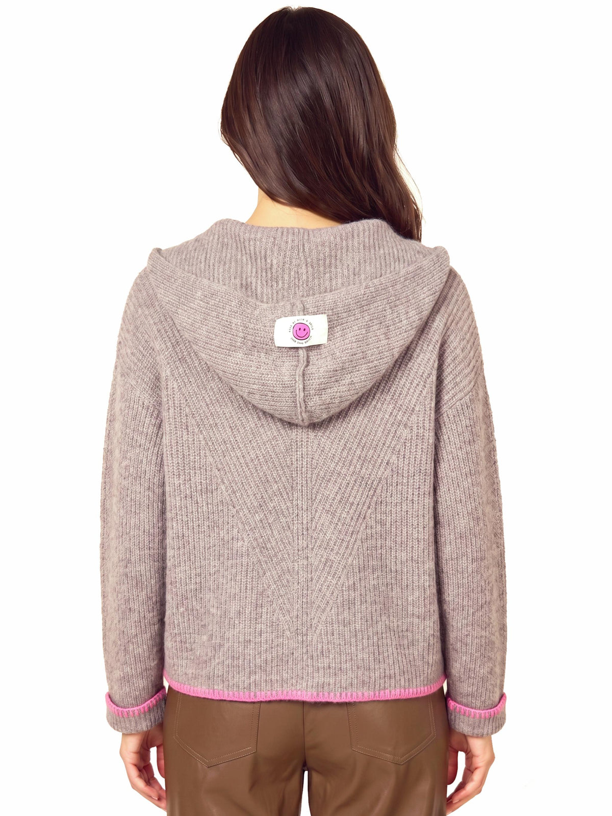 Damen Strickjacke mit Kapuze aus Woll-Alpaca Mischung - AdaC