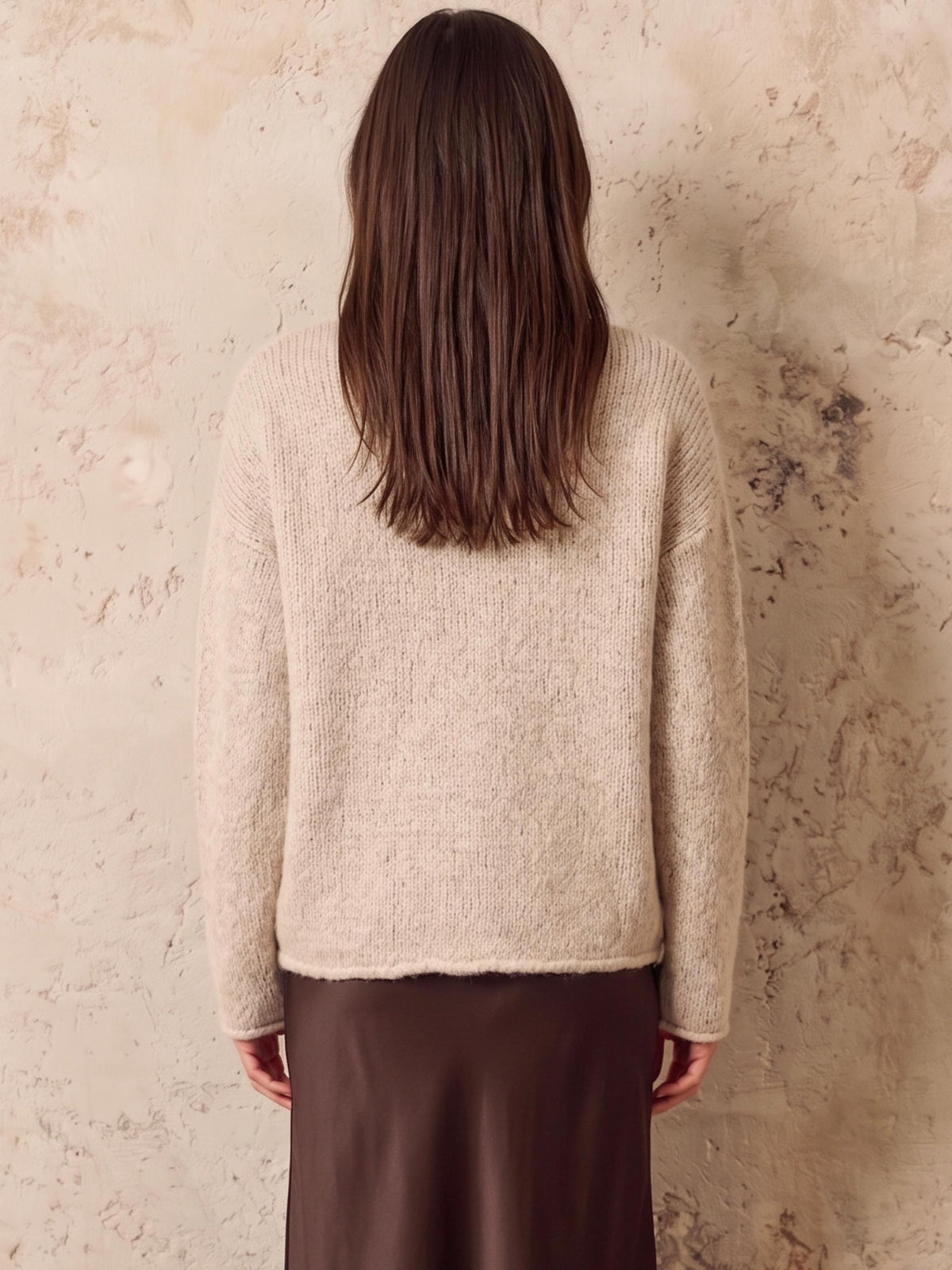 Damen Strickpullover mit Herzintarsie im Vorderteil aus Alpaka - Woll - Mischung - BrittaC