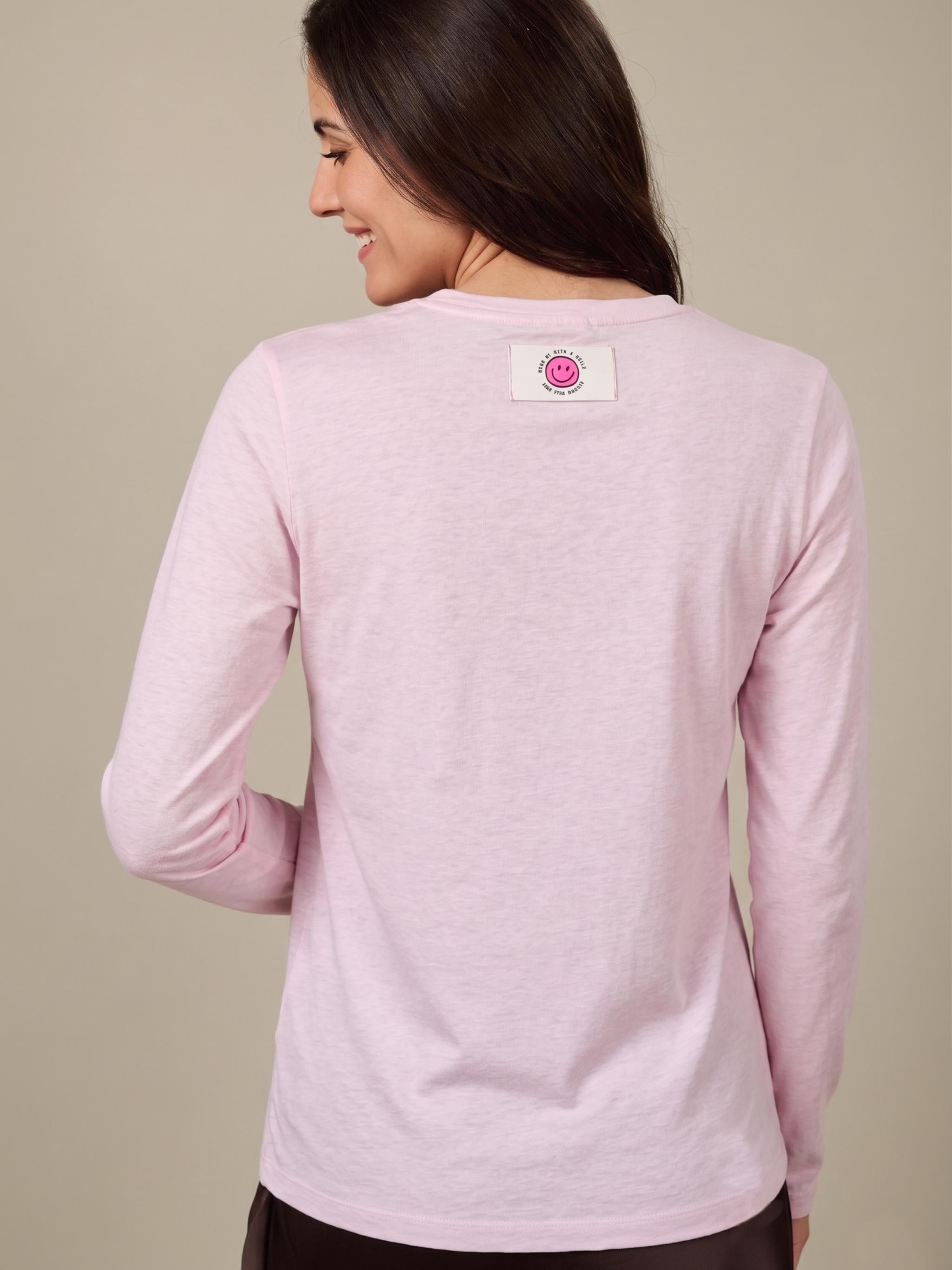 Damen Langarmshirt mit Flockprint aus Organic Cotton - Lyocell - Mischung - Pa