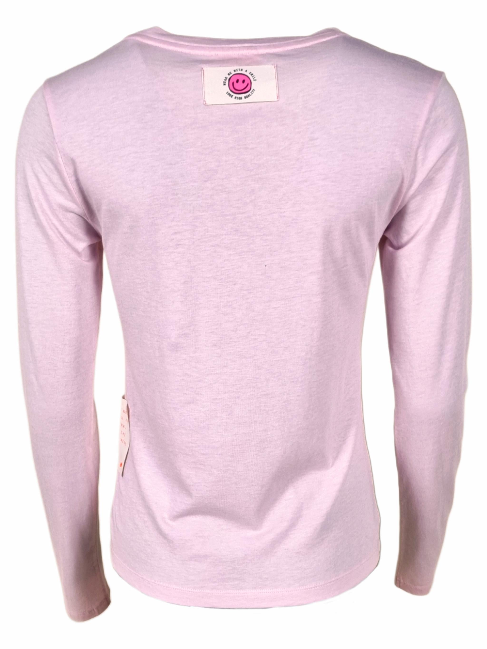 Damen Langarmshirt mit Flockprint aus Organic Cotton - Lyocell - Mischung - Pa