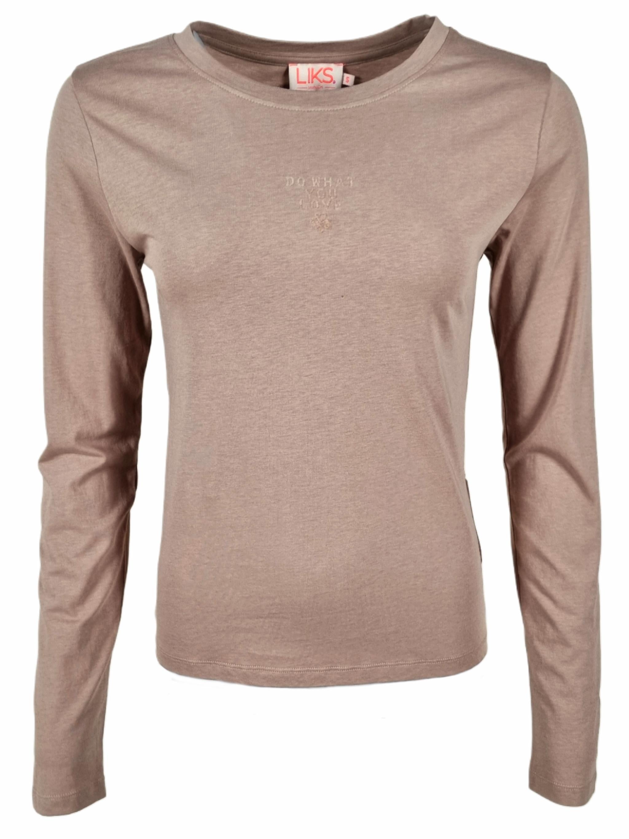 Damen Langarmshirt mit Flockprint aus Organic Cotton - Lyocell - Mischung - Pa