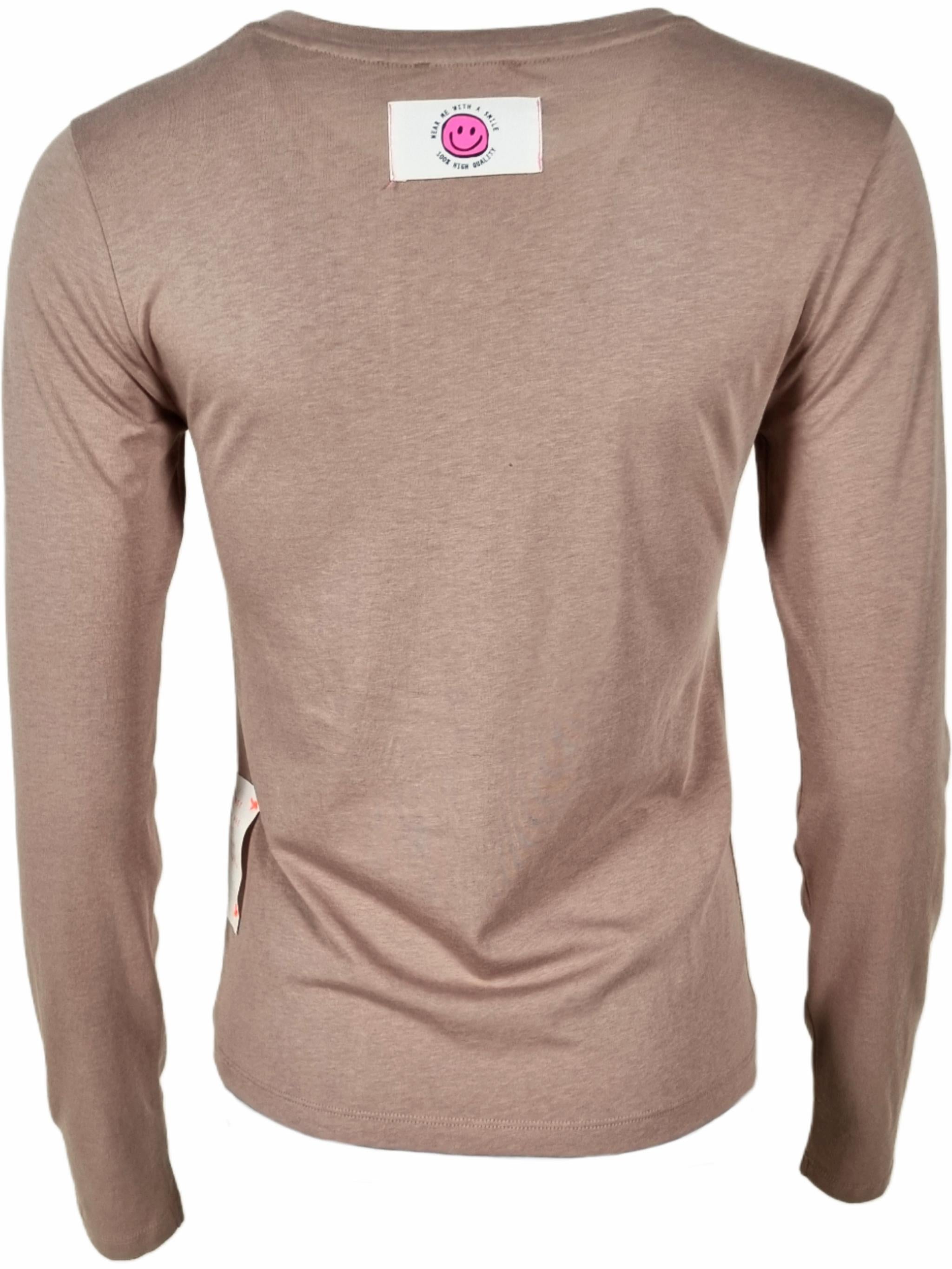 Damen Langarmshirt mit Flockprint aus Organic Cotton - Lyocell - Mischung - Pa