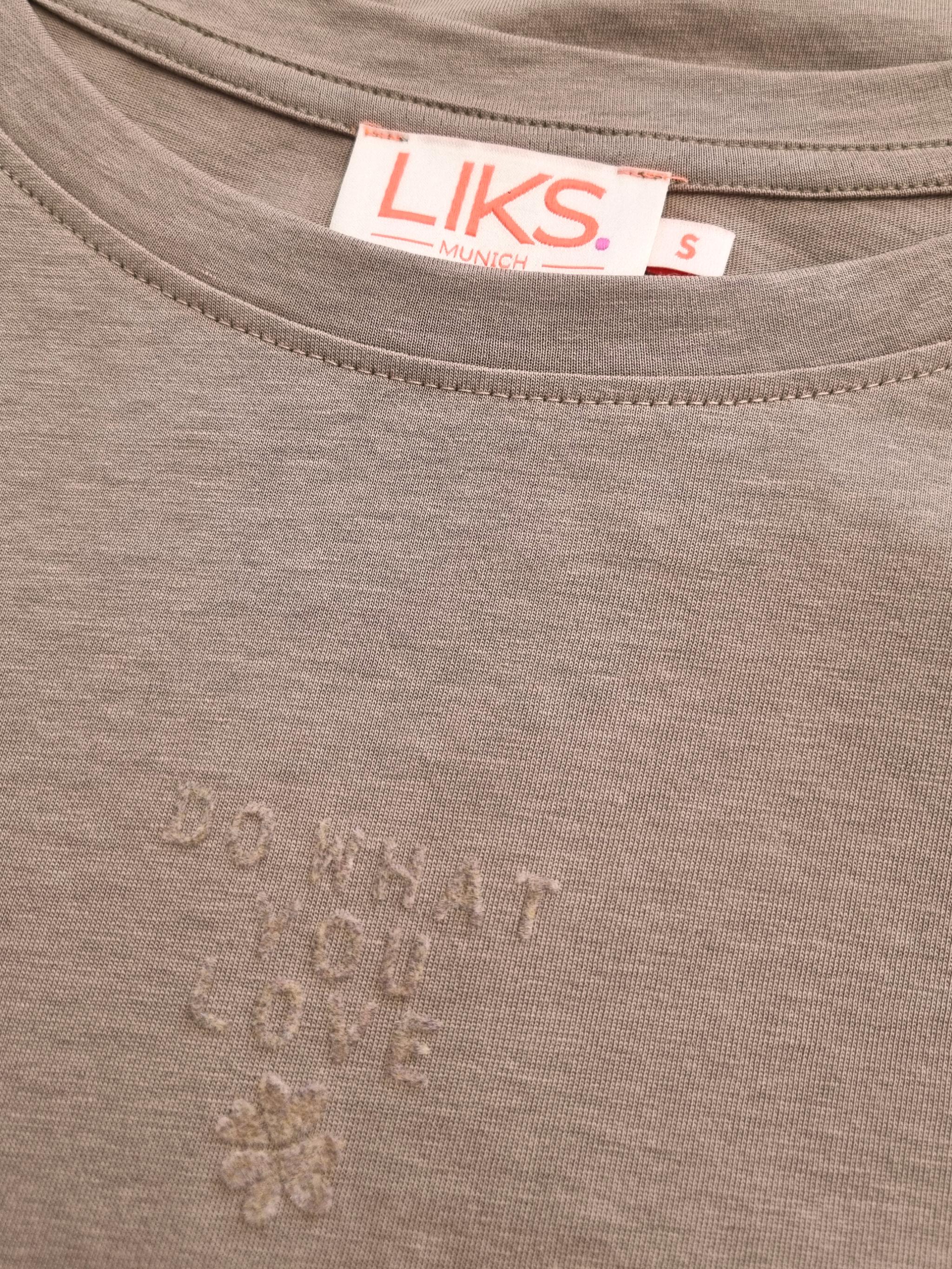 Damen Langarmshirt mit Flockprint aus Organic Cotton - Lyocell - Mischung - Pa