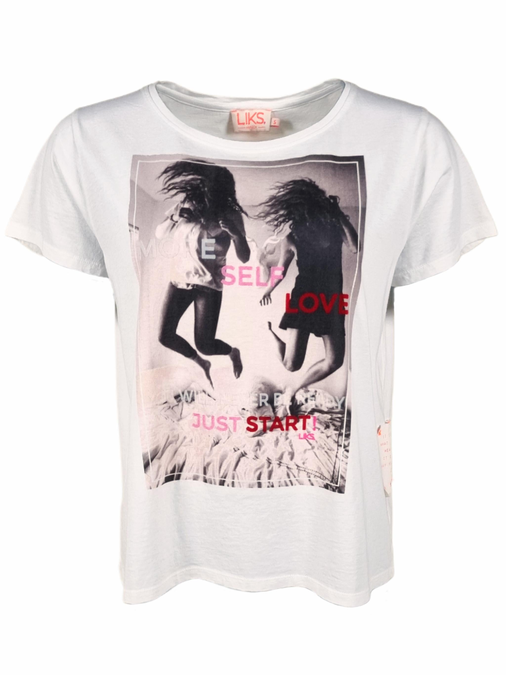 Damen TShirt mit Print Mesch Application aus Organic Cotton - PaulinaC
