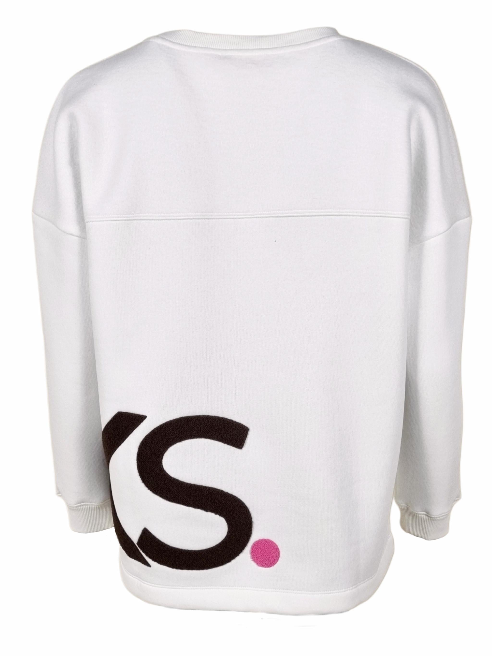 Damen Sweatshirt mit Materialmix und Teddy Patch an der Seite aus Baumwoll - Mischung -