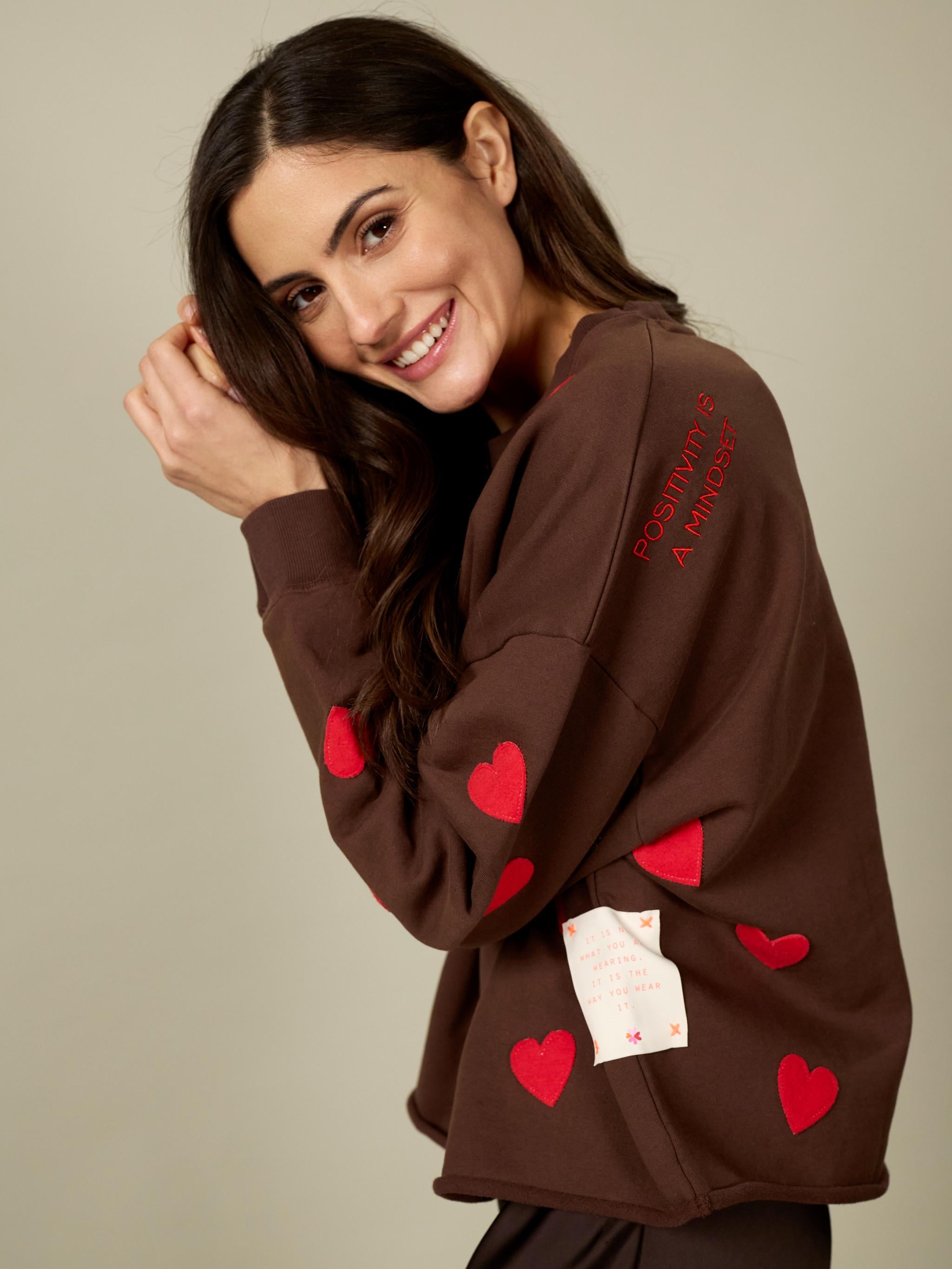 Damen Sweatshirt mit Herzpatches aus Organic Cotton - SummerC