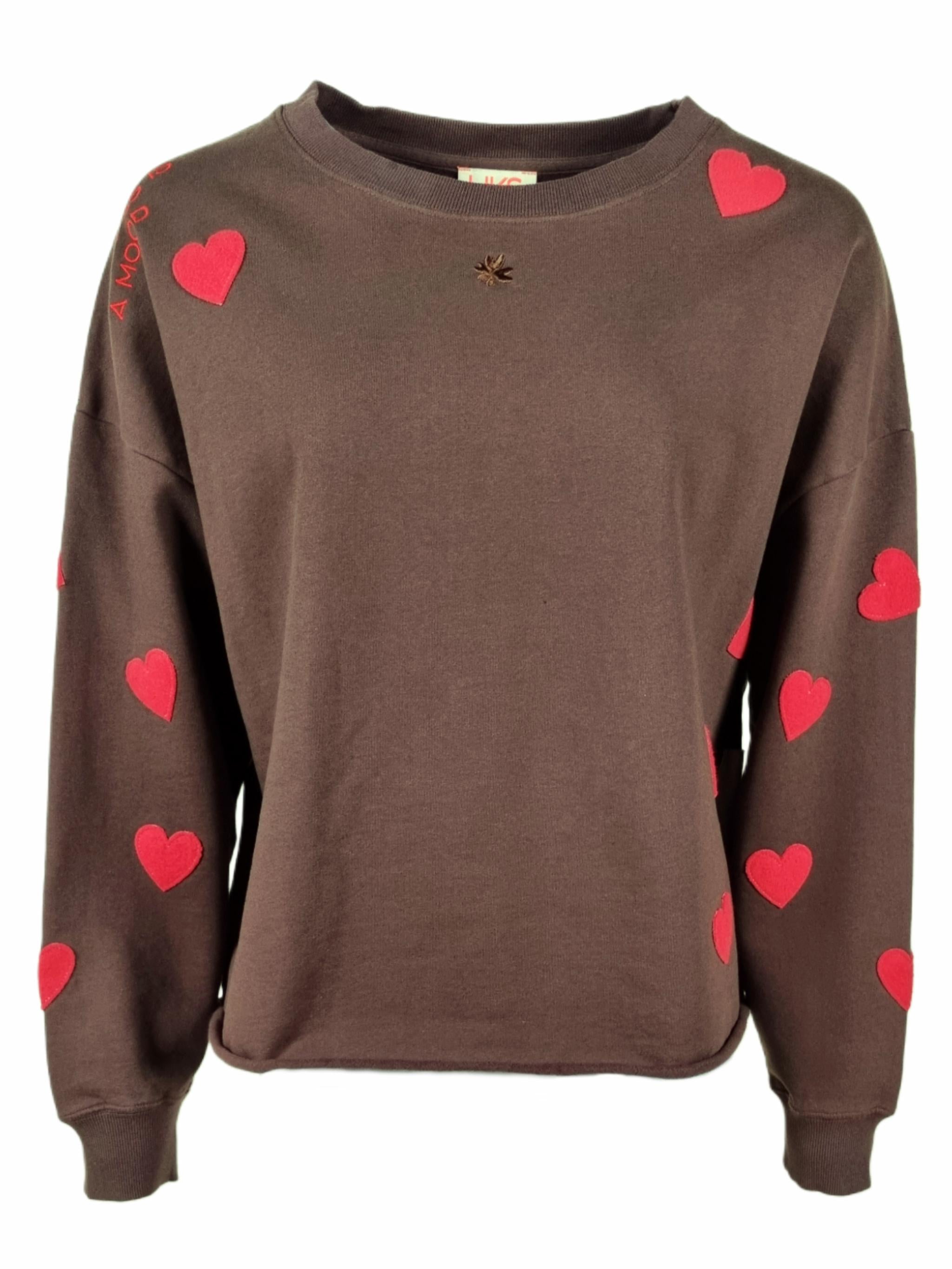 Damen Sweatshirt mit Herzpatches aus Organic Cotton - SummerC