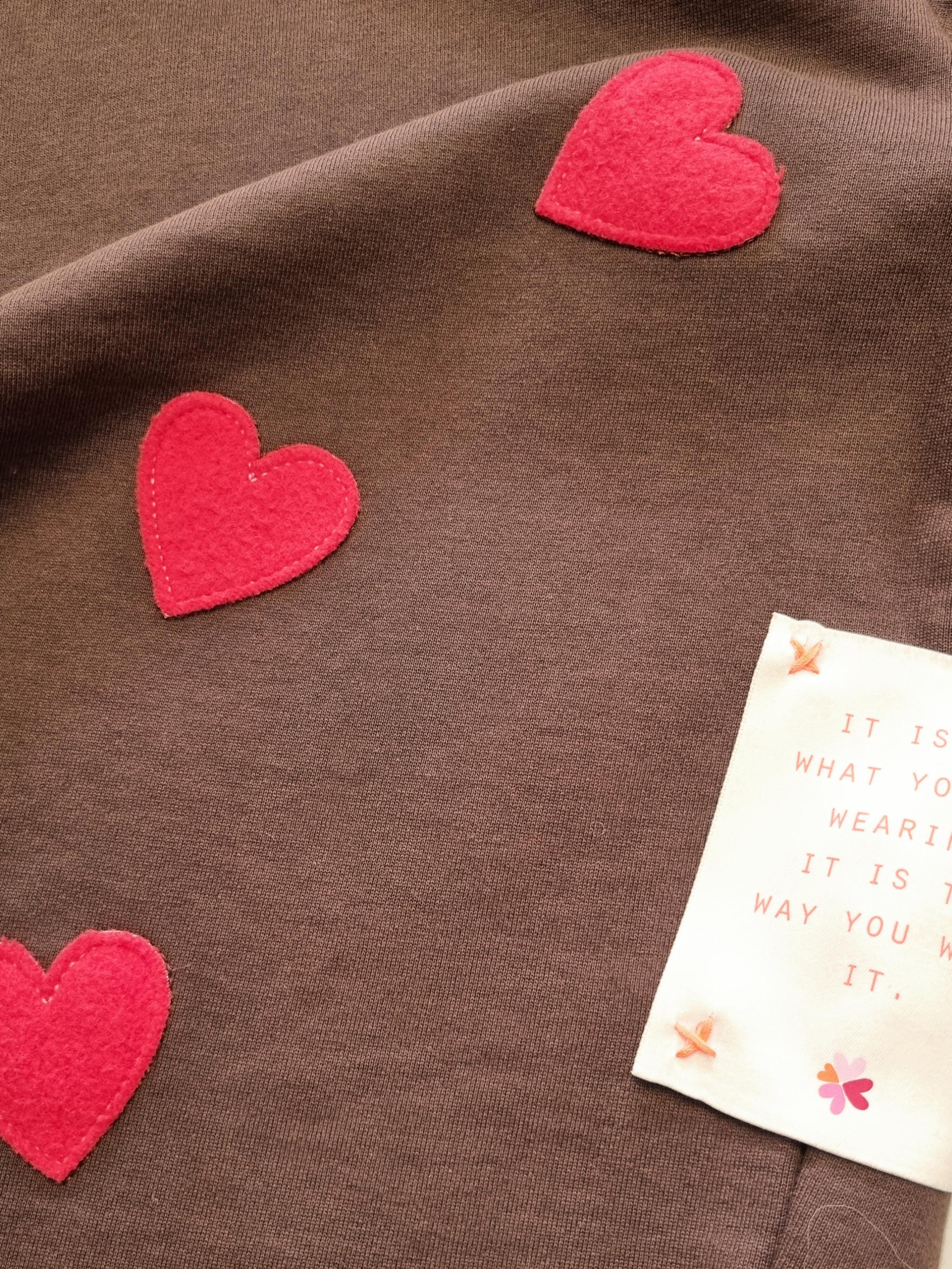 Damen Sweatshirt mit Herzpatches aus Organic Cotton - SummerC