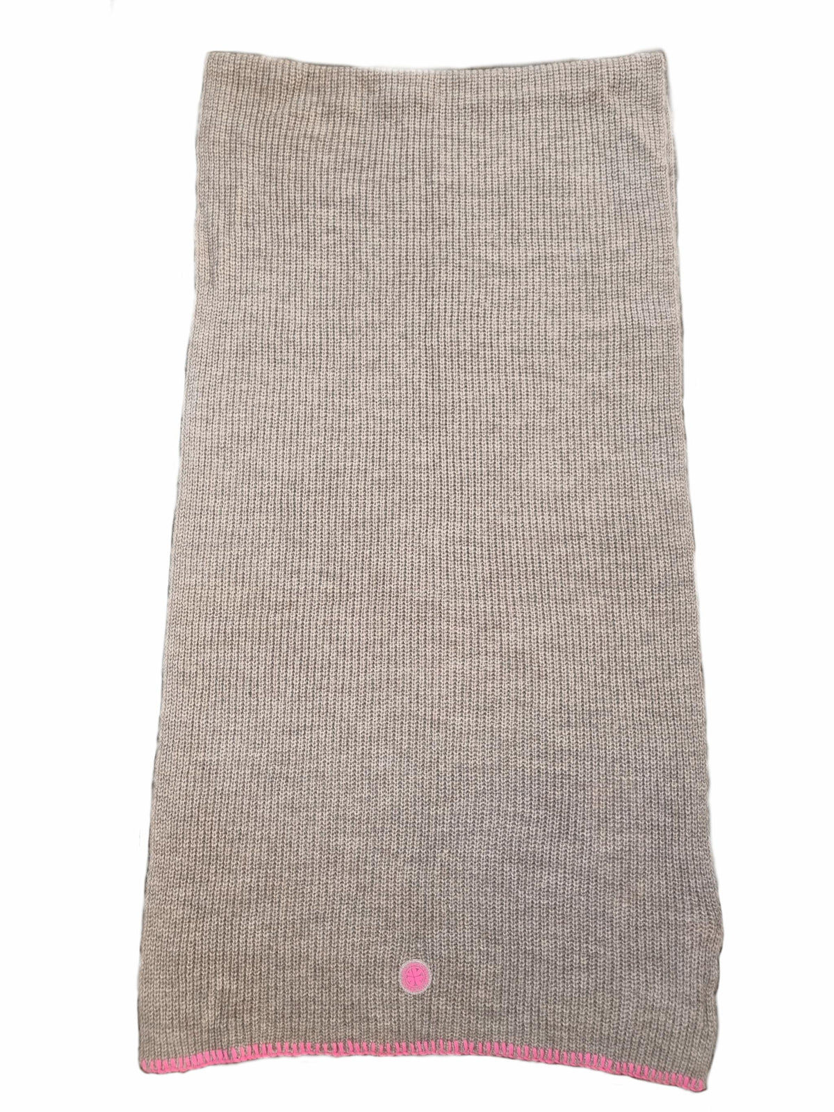 Damen Strickschal mit Logopatch und kontrastfarbenem Handstich aus Woll - Alpaka - Mischung - DoriC