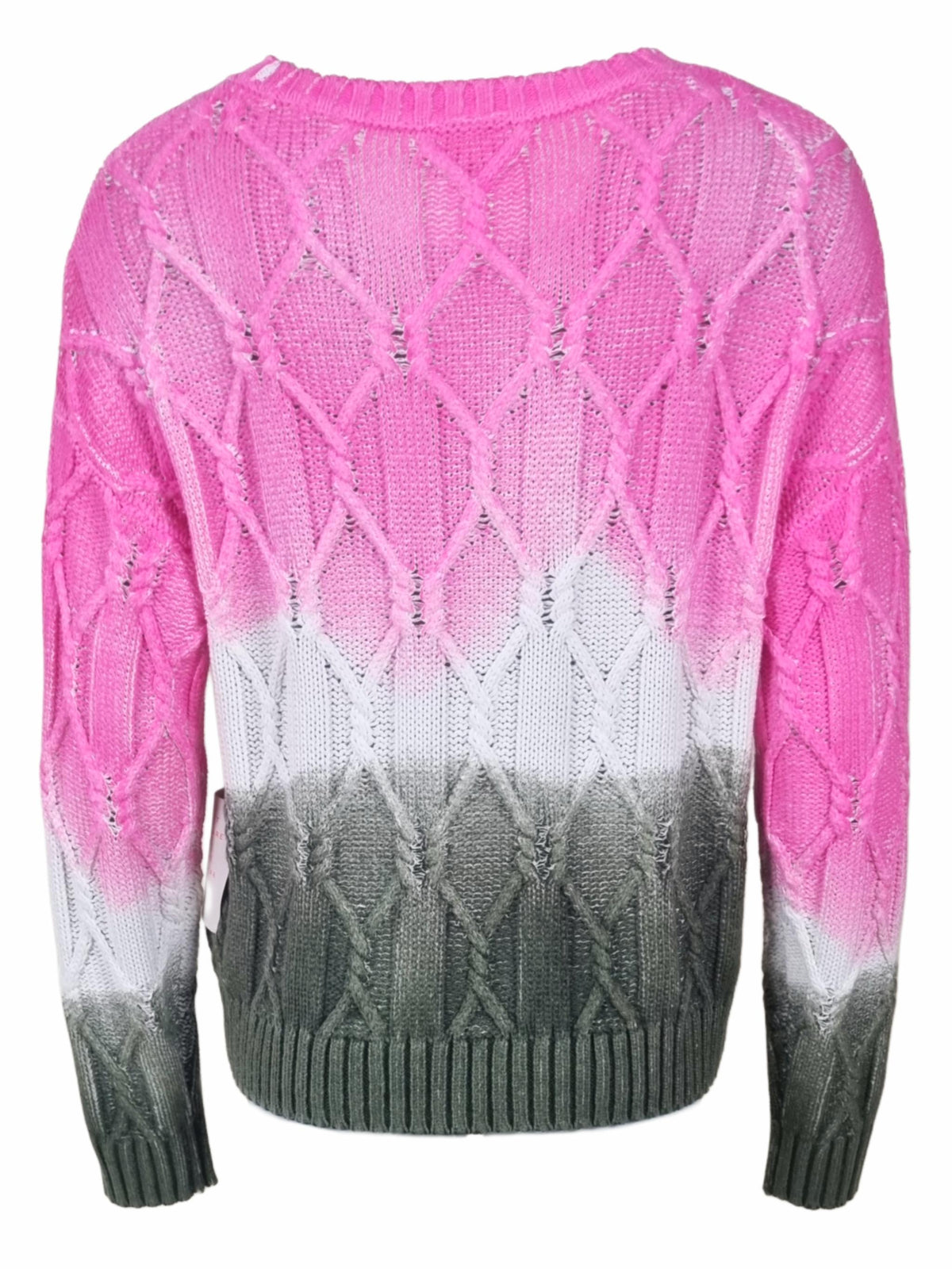 Damen Strickpullover gesprüht mit Zopfmuster aus Baumwoll - Polyacryl - Mischung - DoroC